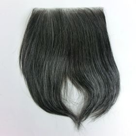（受注生産品）　貼るかつら　ナチュラルブラック　白髪３０％入り　大判１６cm角(型番:K247)